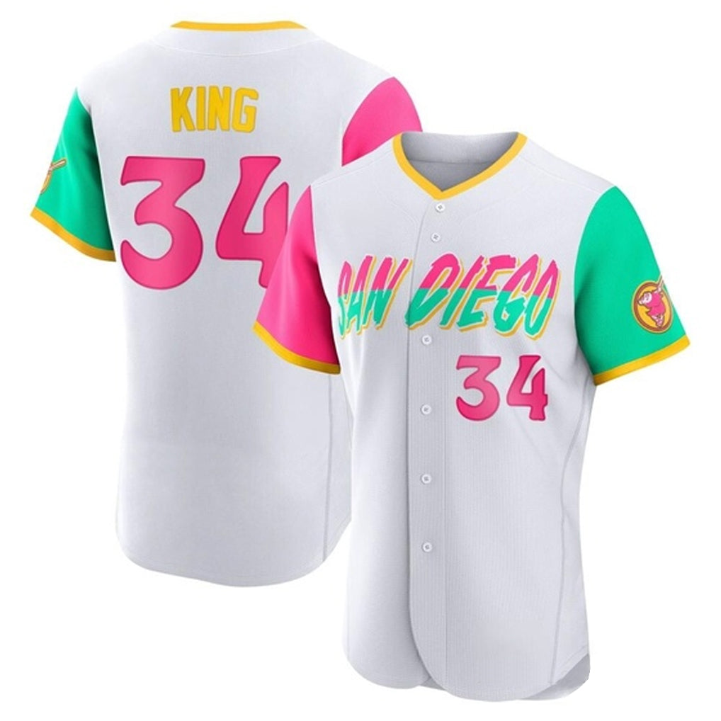 Johmsee S.Diego Padres #34 Michael King Player White City Connect Home Limited Elite Stitched Jerseys