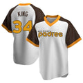 Johmsee S.Diego Padres #34 Michael King Player White Home Cooperstown Collection Replica Game Stitched Jerseys