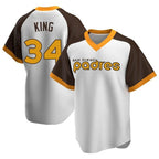 Johmsee S.Diego Padres #34 Michael King Player White Home Cooperstown Collection Replica Game Stitched Jerseys