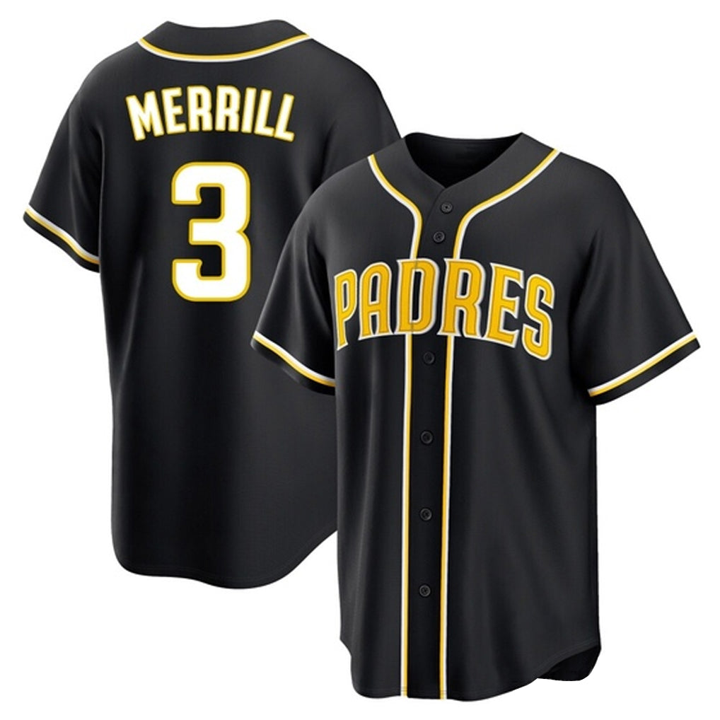 Johmsee S.Diego Padres #3 Jackson Merrill Player Black 2026 Fashion Home Stitched Jerseys
