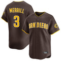 Johmsee S.Diego Padres #3 Jackson Merrill Player Brown Home Limited Stitched Jerseys