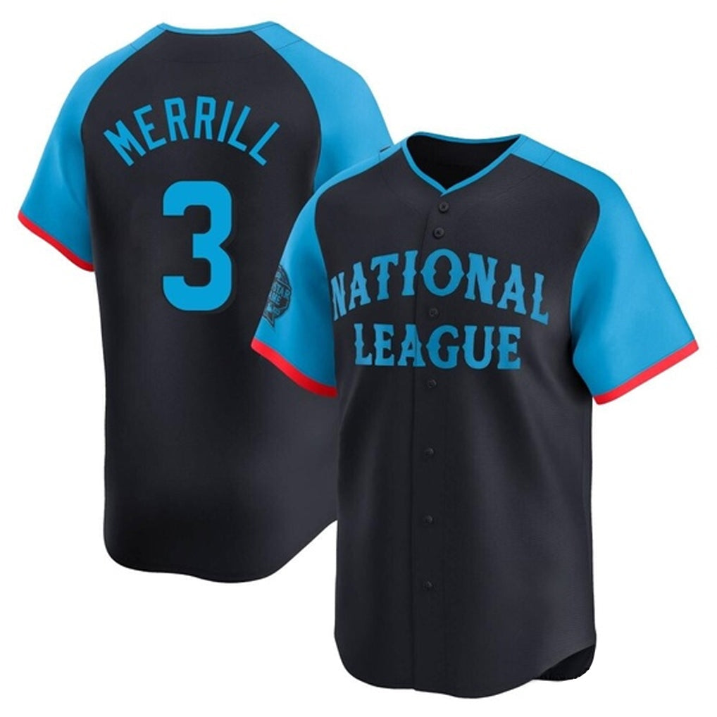 Johmsee S.Diego Padres #3 Jackson Merrill Player National League Navy All-Star Game Limited Stitched Jerseys