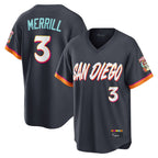 Johmsee S.Diego Padres #3 Jackson Merrill Player Obsidian 2026 City Connect Home Limited T-shirt Stitched Jerseys