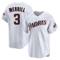Johmsee S.Diego Padres #3 Jackson Merrill Player White Cooperstown Collection Limited Home Stitched Jerseys