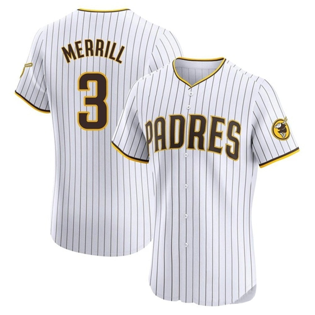 Johmsee S.Diego Padres #3 Jackson Merrill Player White Home Limited Elite Stitched Jerseys