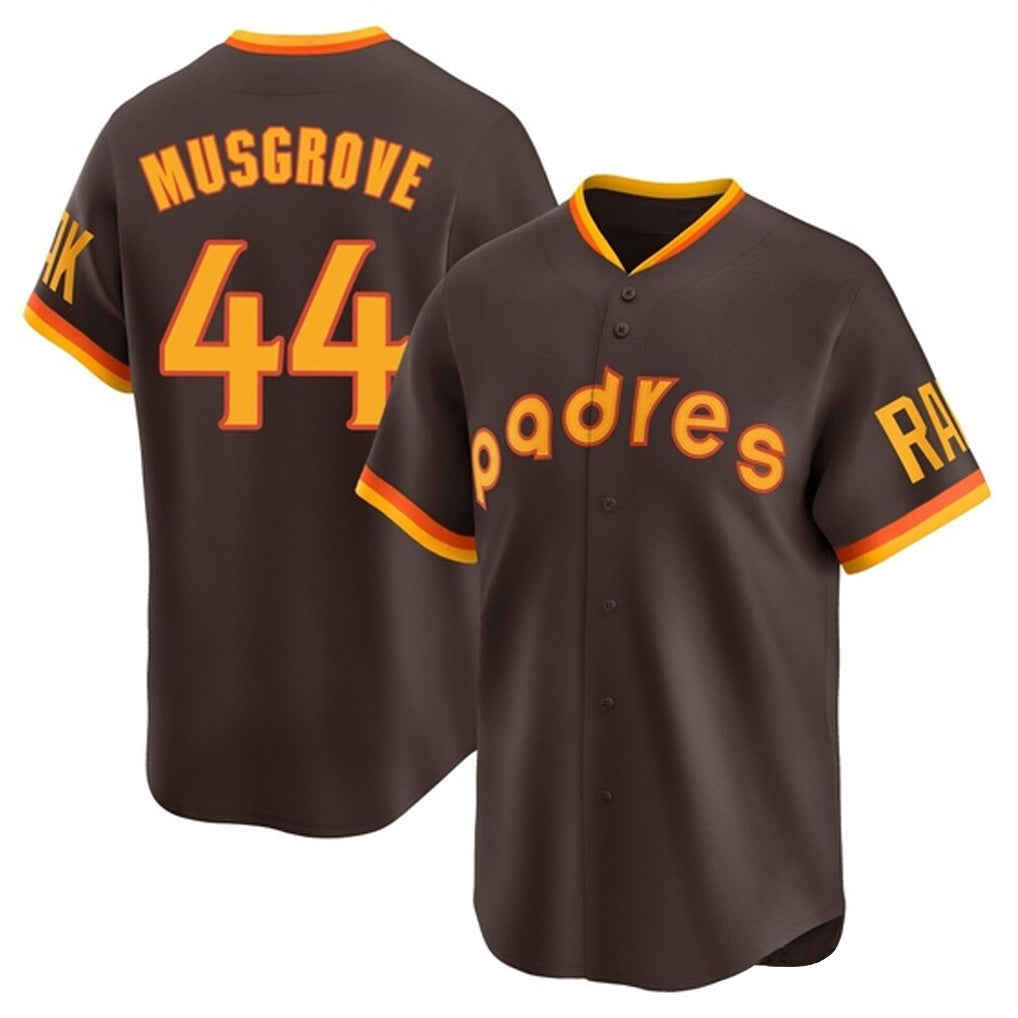 Johmsee S.Diego Padres #44 Joe Musgrove Player Brown Home Cooperstown Collection Replica Game Stitched Jerseys