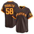 Johmsee S.Diego Padres #58 Wandy Peralta Player Brown Home Cooperstown Collection Replica Game Stitched Jerseys