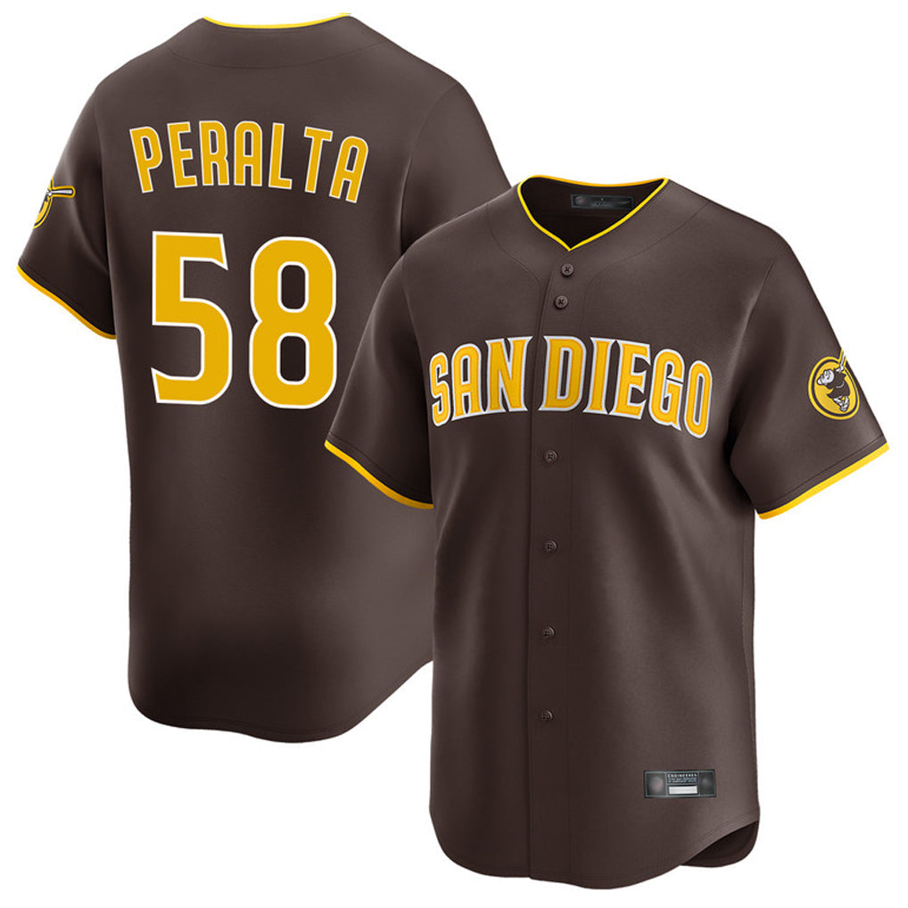 Johmsee S.Diego Padres #58 Wandy Peralta Player Brown Home Limited Stitched Jerseys