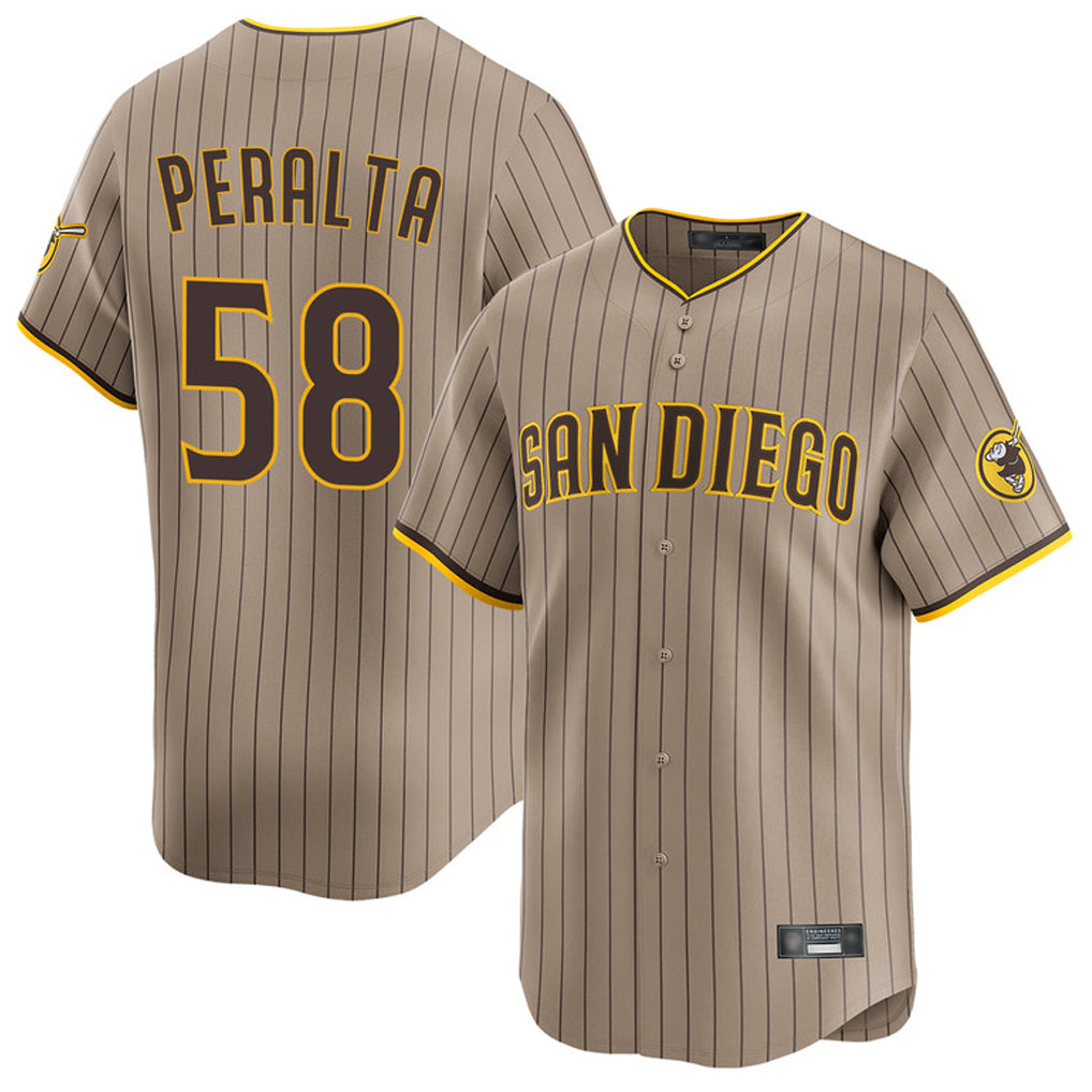 Johmsee S.Diego Padres #58 Wandy Peralta Player Khaki Home Limited Stitched Jerseys