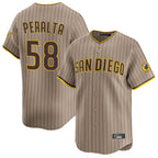 Johmsee S.Diego Padres #58 Wandy Peralta Player Khaki Home Limited Stitched Jerseys