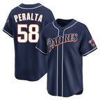Johmsee S.Diego Padres #58 Wandy Peralta Player Navy Cooperstown Collection Limited Home Stitched Jerseys