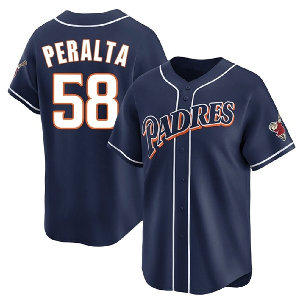 Johmsee S.Diego Padres #58 Wandy Peralta Player Navy Cooperstown Collection Limited Home Stitched Jerseys