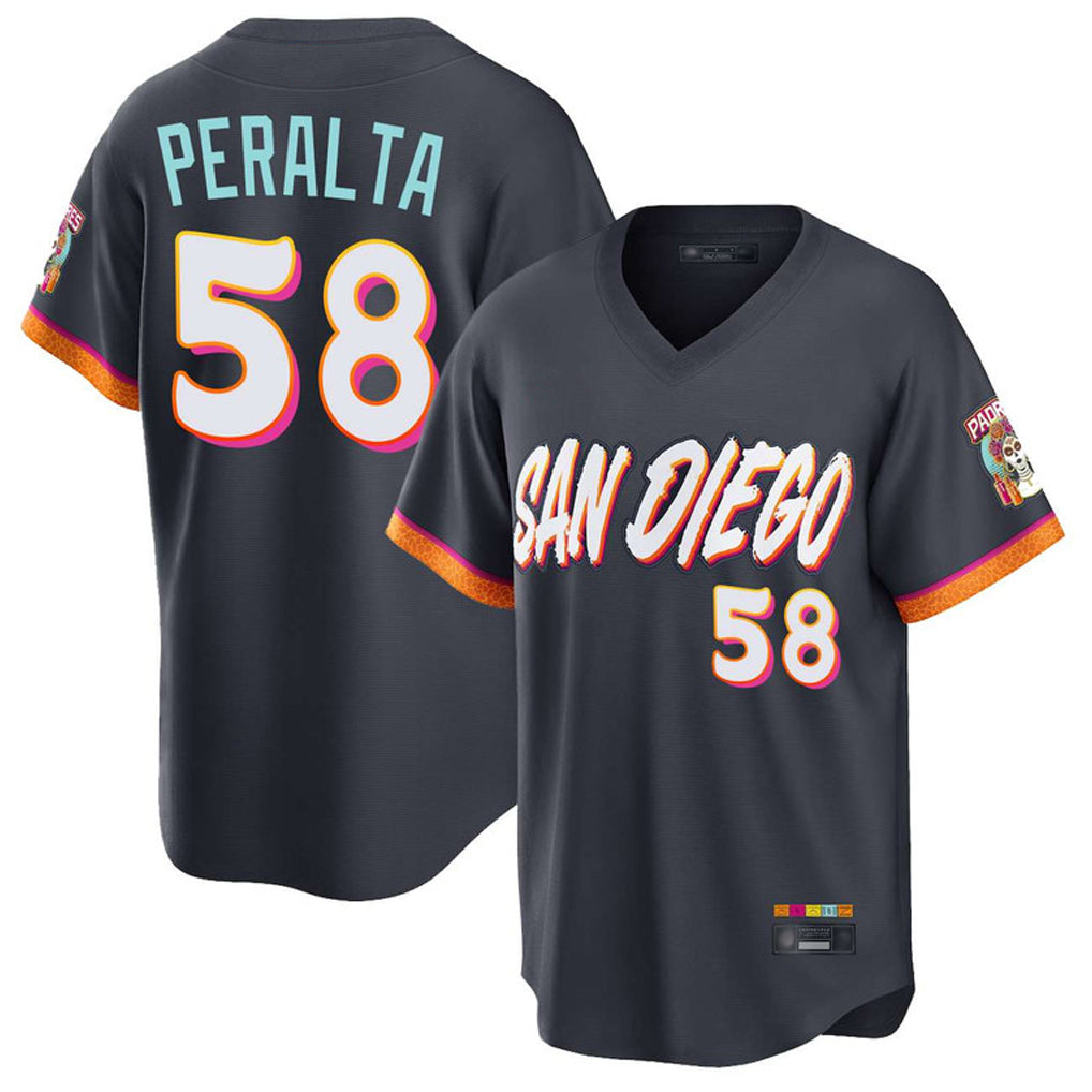 Johmsee S.Diego Padres #58 Wandy Peralta Player Obsidian 2026 City Connect Home Limited T-shirt Stitched Jerseys