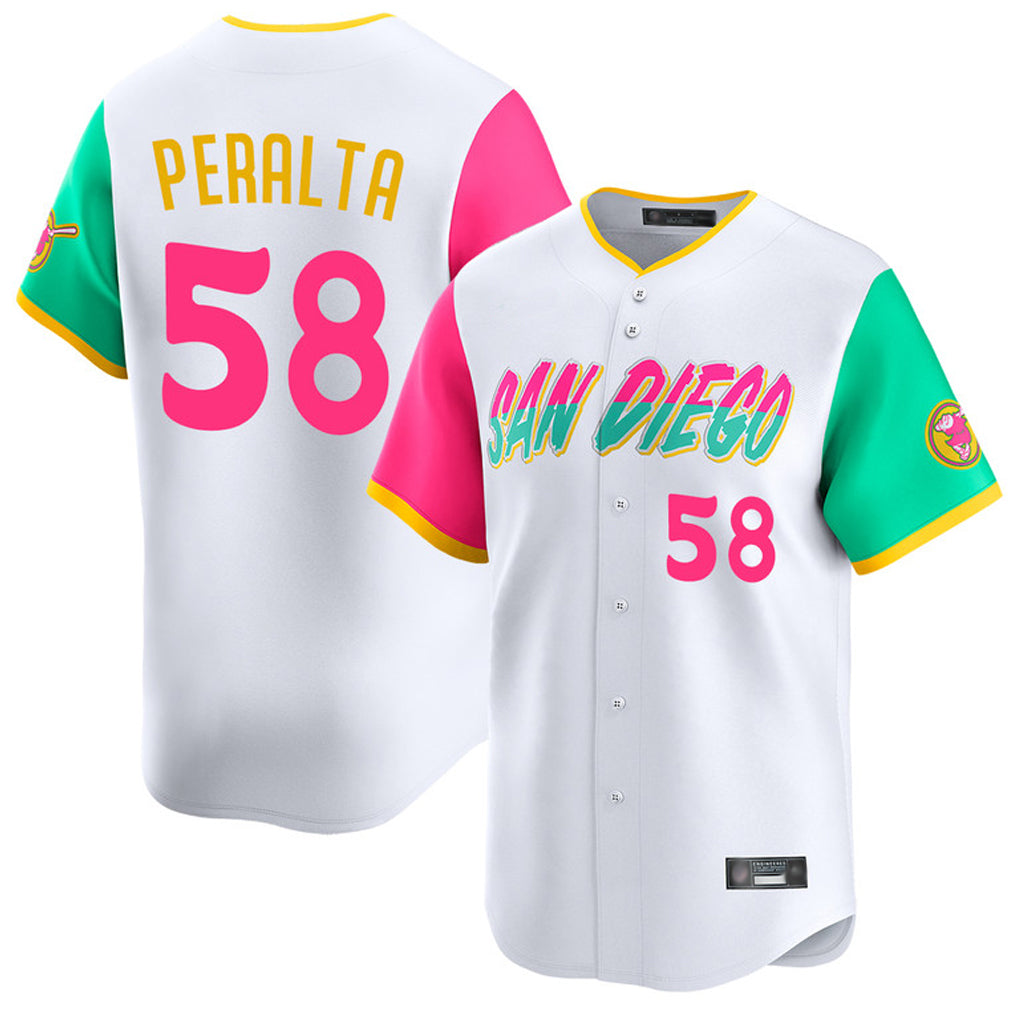 Johmsee S.Diego Padres #58 Wandy Peralta Player White City Connect Home Limited Stitched Jerseys