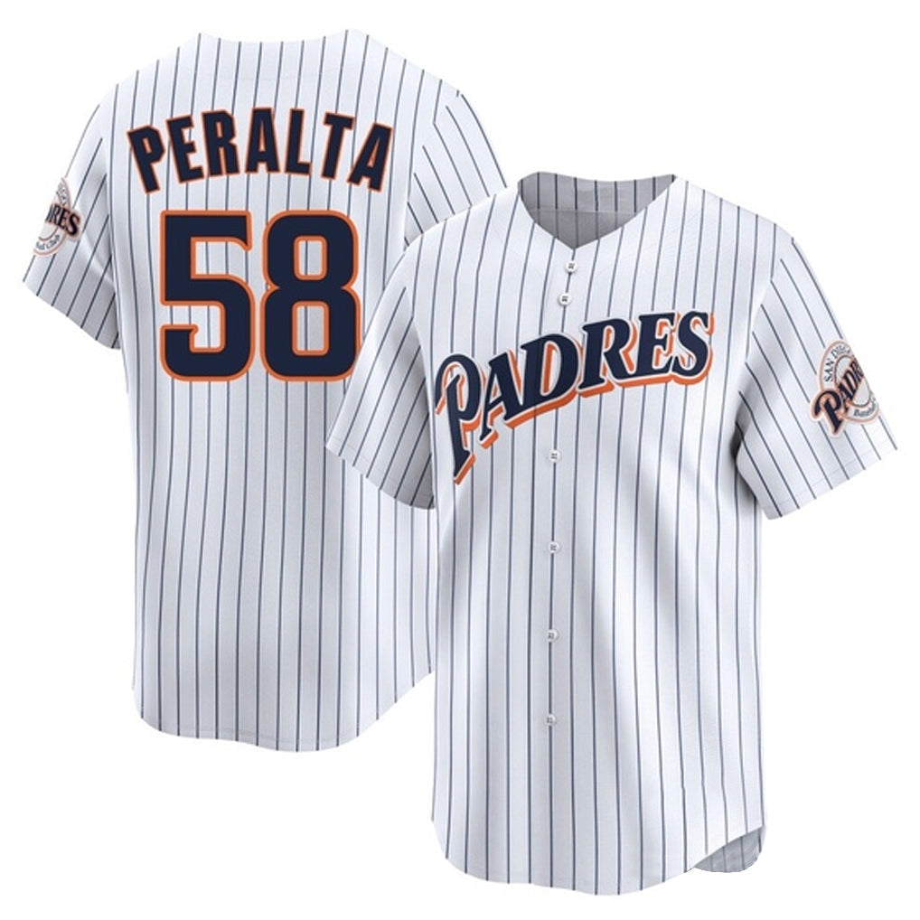 Johmsee S.Diego Padres #58 Wandy Peralta Player White Cooperstown Collection Limited Home Stitched Jerseys