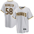 Johmsee S.Diego Padres #58 Wandy Peralta Player White Home Game Stitched Jerseys