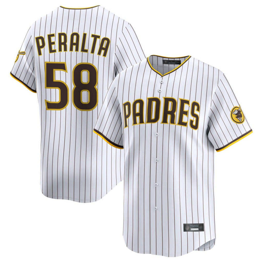 Johmsee S.Diego Padres #58 Wandy Peralta Player White Limited Home Stitched Jerseys