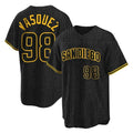 Johmsee S.Diego Padres #98 Randy Vasquez Player Black Snake Skin City Home Game Stitched Jerseys