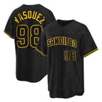 Johmsee S.Diego Padres #98 Randy Vasquez Player Black Snake Skin City Home Game Stitched Jerseys