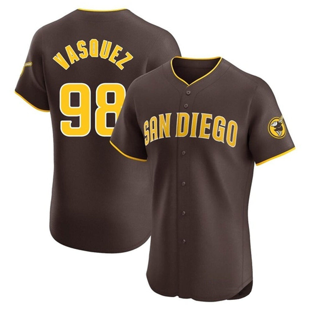 Johmsee S.Diego Padres #98 Randy Vasquez Player Brown Home Limited Elite Stitched Jerseys