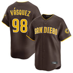 Johmsee S.Diego Padres #98 Randy Vasquez Player Brown Home Limited Stitched Jerseys