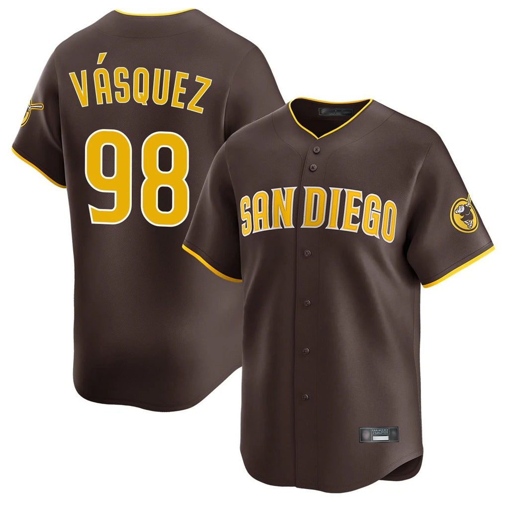 Johmsee S.Diego Padres #98 Randy Vasquez Player Brown Home Limited Stitched Jerseys