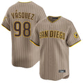 Johmsee S.Diego Padres #98 Randy Vasquez Player Khaki Home Limited Stitched Jerseys