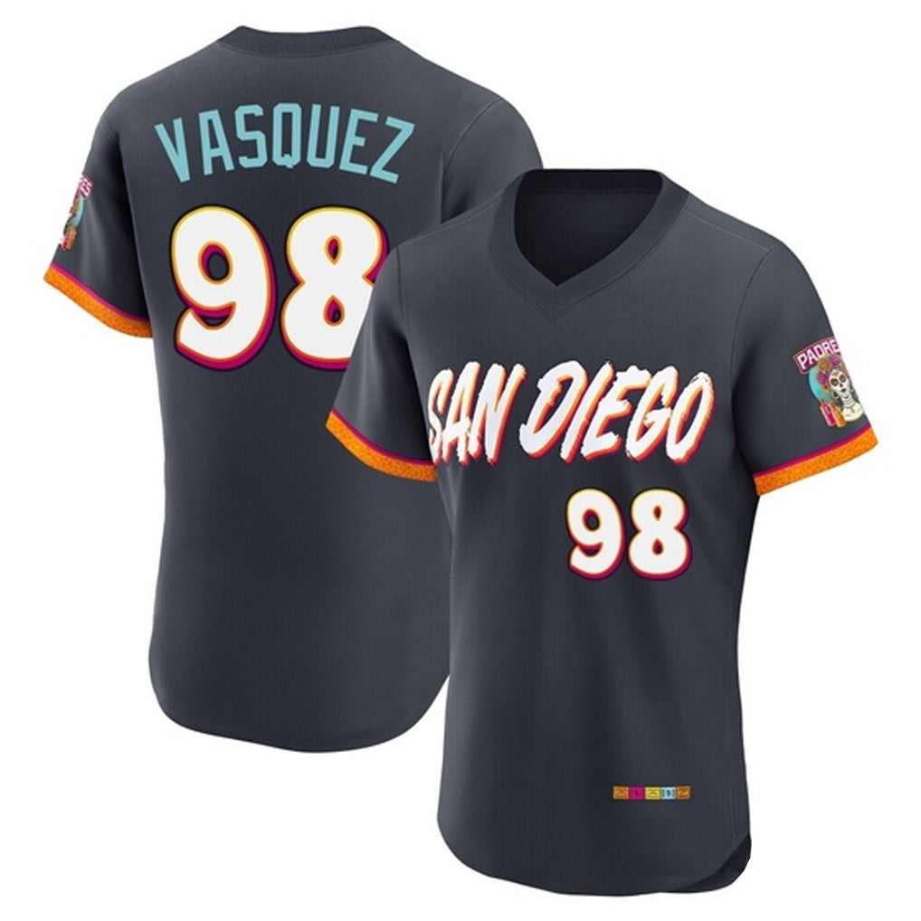 Johmsee S.Diego Padres #98 Randy Vasquez Player Obsidian 2026 City Connect Home Limited Elite T-shirt Stitched Jerseys