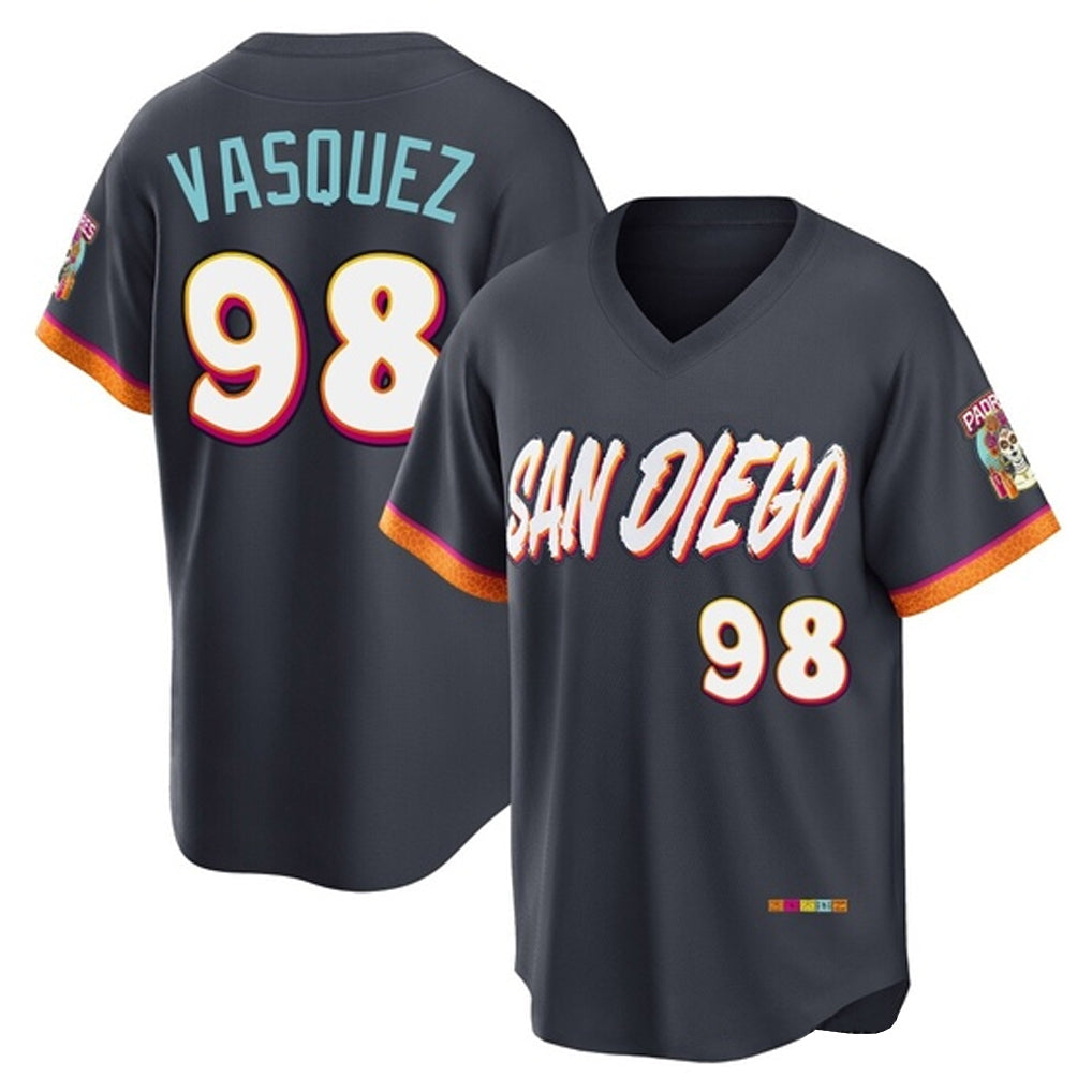 Johmsee S.Diego Padres #98 Randy Vasquez Player Obsidian 2026 City Connect Home Limited T-shirt Stitched Jerseys