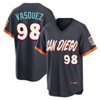 Johmsee S.Diego Padres #98 Randy Vasquez Player Obsidian 2026 City Connect Home Limited T-shirt Stitched Jerseys
