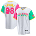Johmsee S.Diego Padres #98 Randy Vasquez Player White City Connect Home Game Stitched Jerseys