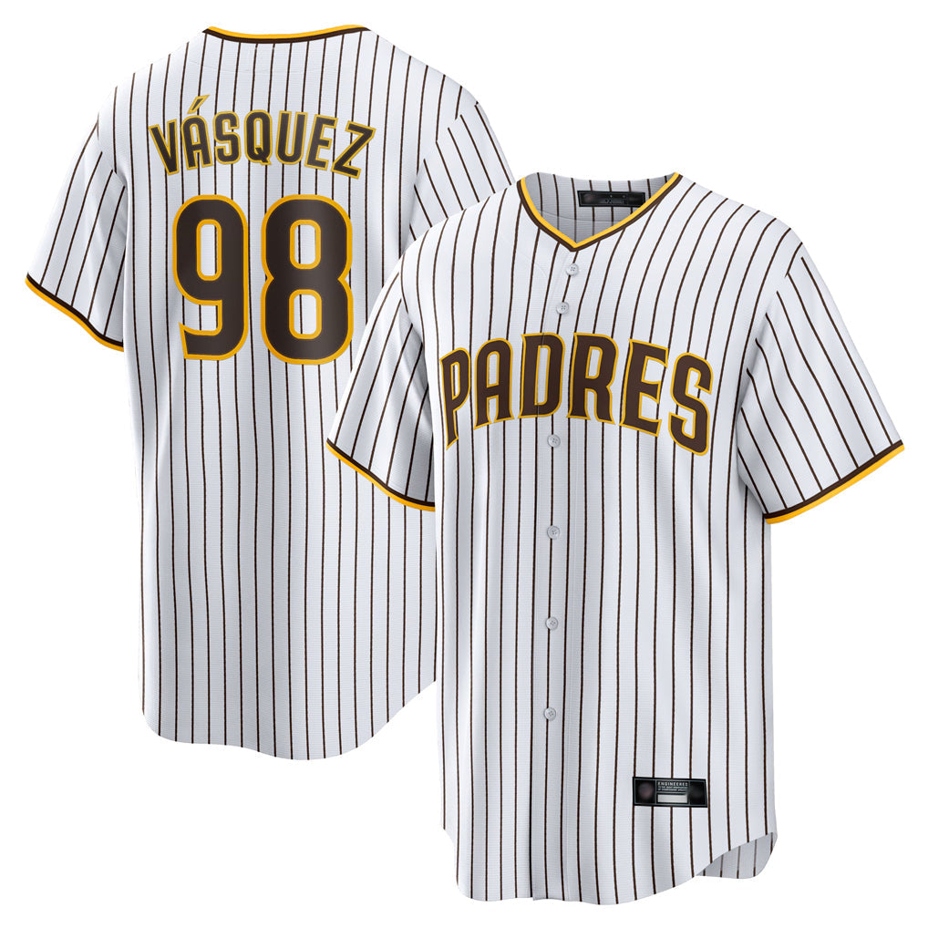 Johmsee S.Diego Padres #98 Randy Vasquez Player White Home Game Stitched Jerseys
