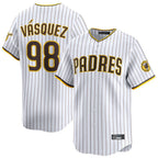 Johmsee S.Diego Padres #98 Randy Vasquez Player White Home Limited Stitched Jerseys