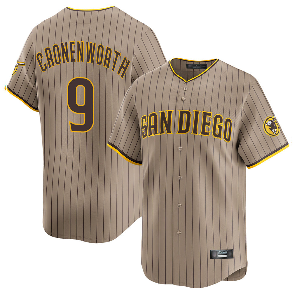 Johmsee S.Diego Padres #9 Jake Cronenworth Player Khaki Home Limited Stitched Jerseys