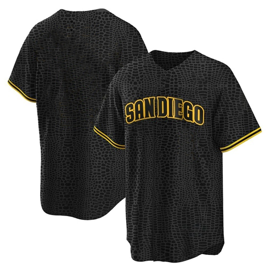 Johmsee S.Diego Padres Blank Player Black Snake Skin City Home Game Stitched Jerseys