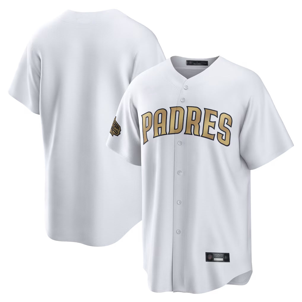 Johmsee S.Diego Padres Blank Player Gold Replica All-Star Game White Stitched Jerseys