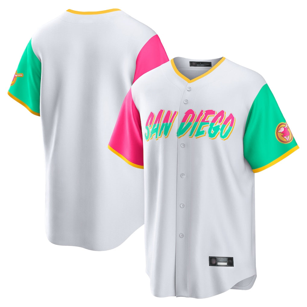 Johmsee S.Diego Padres Blank Player White City Connect Home Game Stitched Jerseys