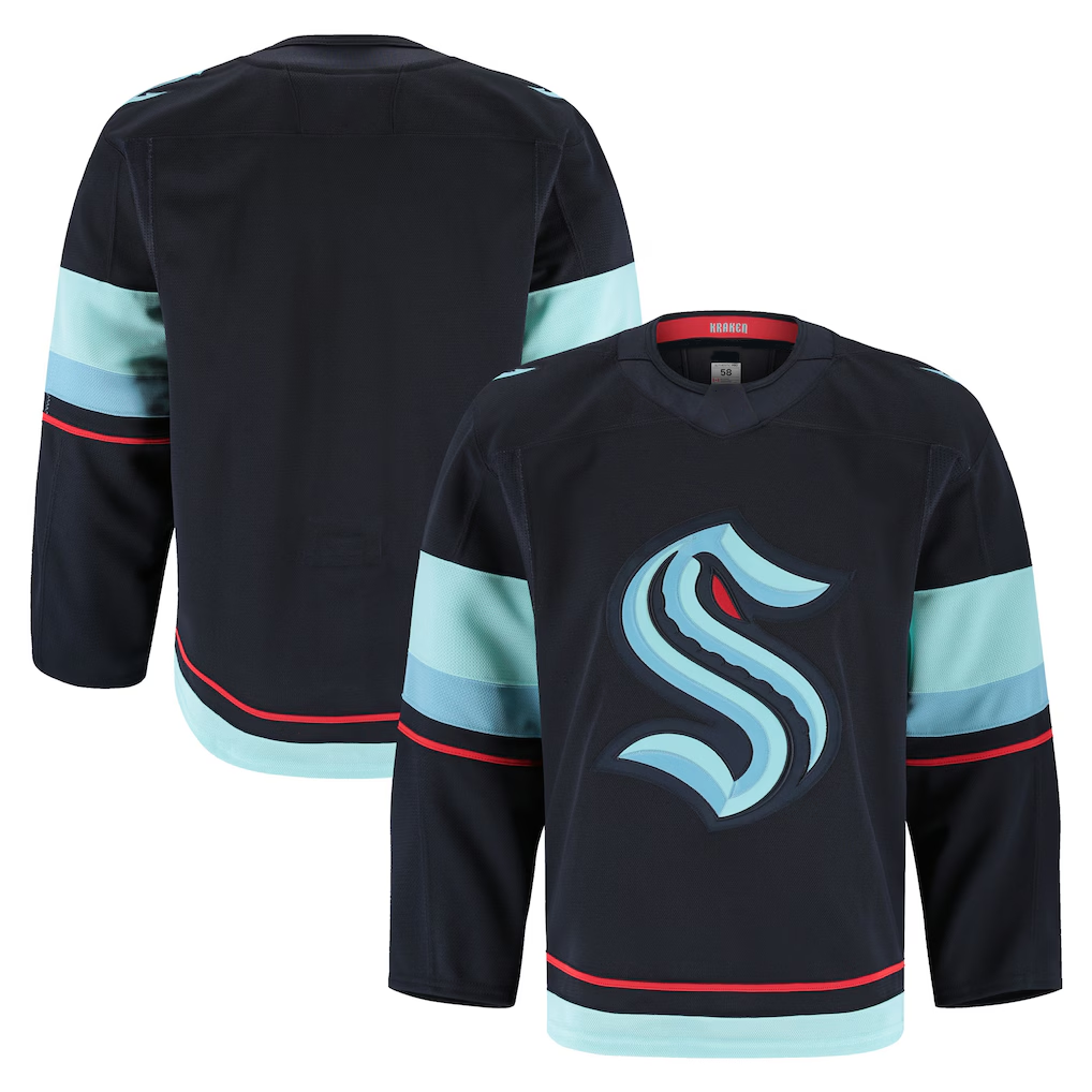 Johmsee S.Kraken Deep Sea Blue Home Authentic Pro Jerseys