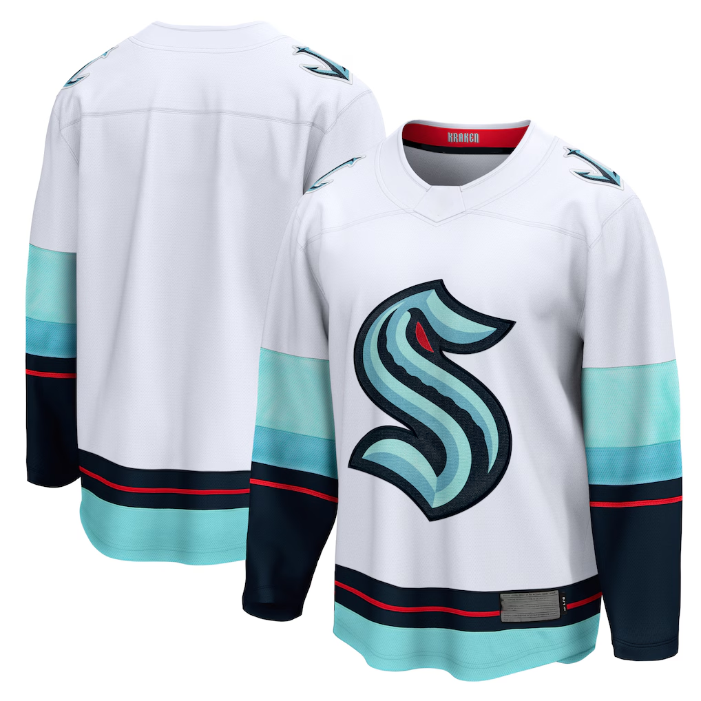 Johmsee S.Kraken White Away Breakaway Jerseys