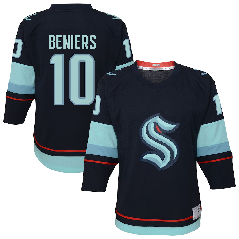Johmsee S.Kraken #10 Matty Beniers Navy Alternate Replica Player Jerseys