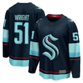 Johmsee S.Kraken #51 Shane Wright Deep Sea Blue Home Breakaway Player Jerseys