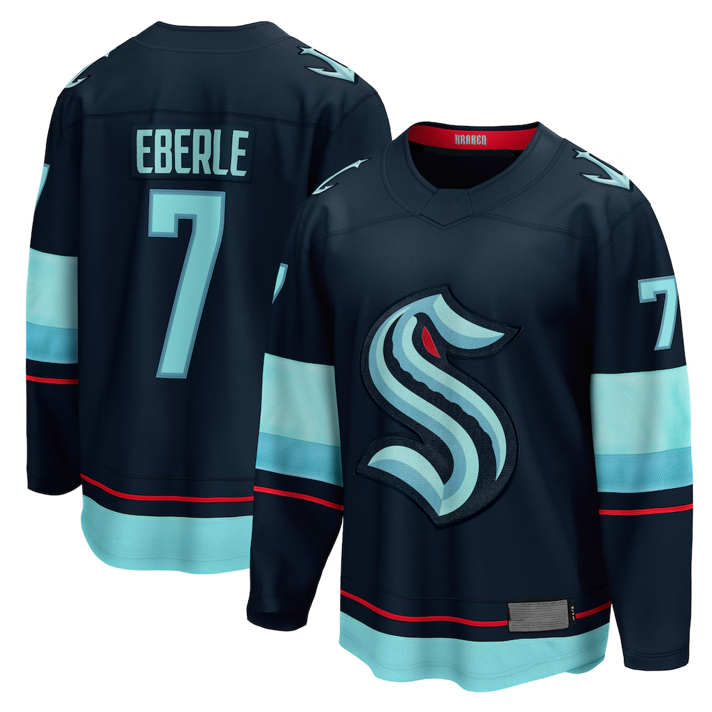 Johmsee S.Kraken #7 Jordan Eberle Navy Home Breakaway Player Jerseys