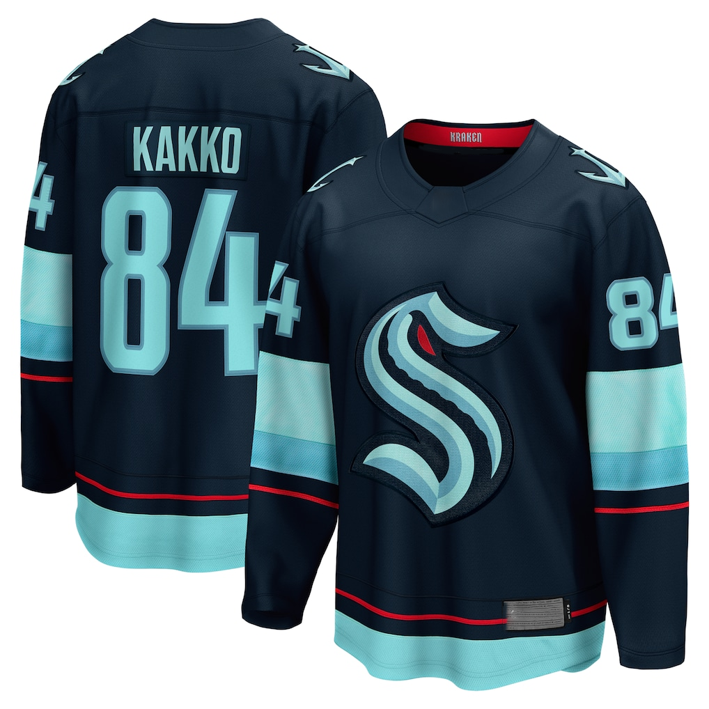 Johmsee S.Kraken #84 Kaapo Kakko Deep Sea Blue Home Breakaway Player Jerseys