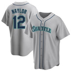 Johmsee S.Mariners #12 Josh Naylor Player Gray Home Game Stitched Jerseys