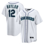 Johmsee S.Mariners #12 Josh Naylor Player White Home Game Stitched Jerseys