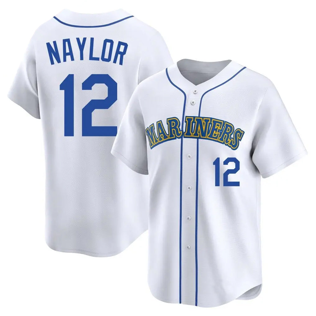 Johmsee S.Mariners #12 Josh Naylor Player White Pitch Fashion Game Stitched Jerseys
