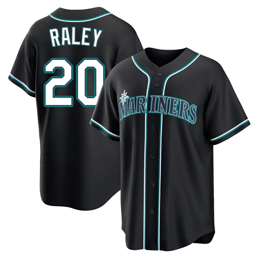 Johmsee S.Mariners #20 Luke Raley Player Black Fashion Home Limited Stitched Jerseys