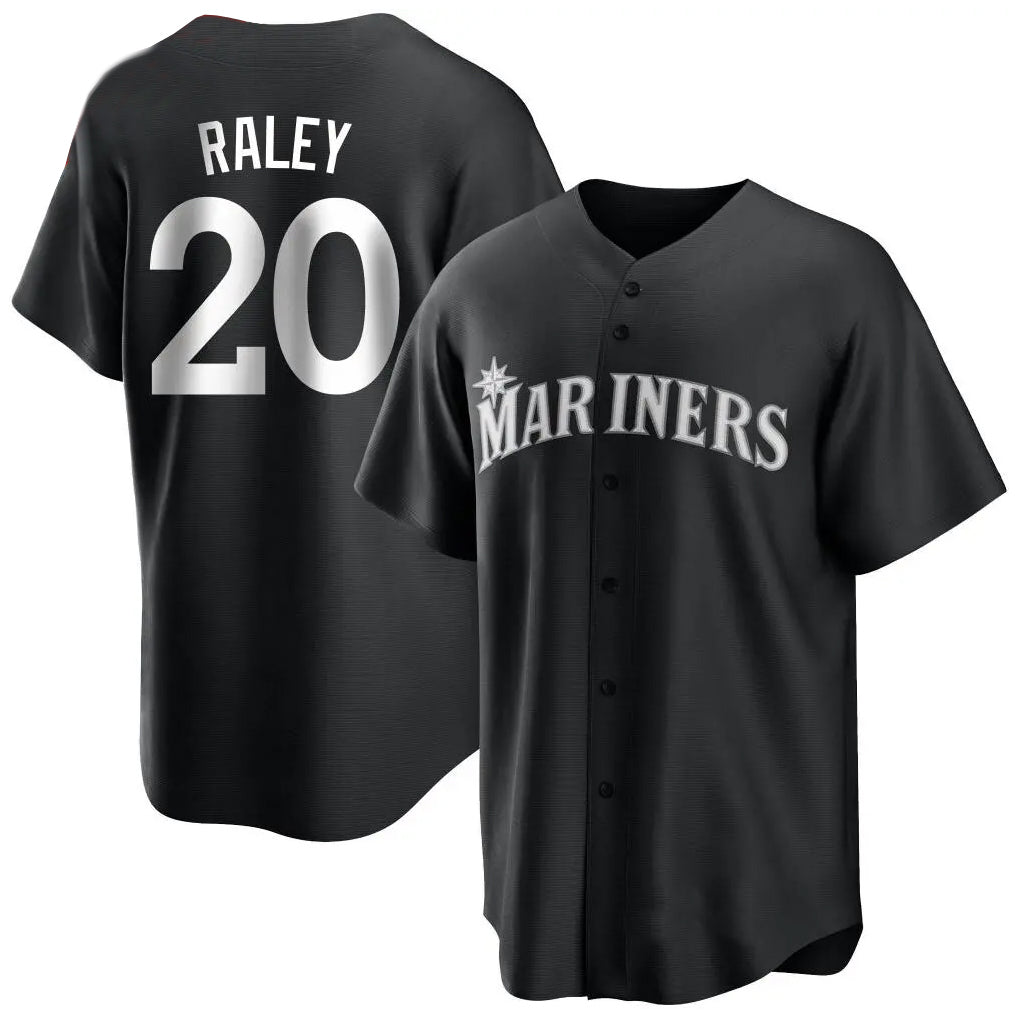 Johmsee S.Mariners #20 Luke Raley Player Black Home Limited Stitched Jerseys