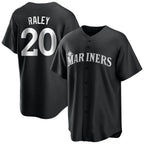 Johmsee S.Mariners #20 Luke Raley Player Black Home Limited Stitched Jerseys
