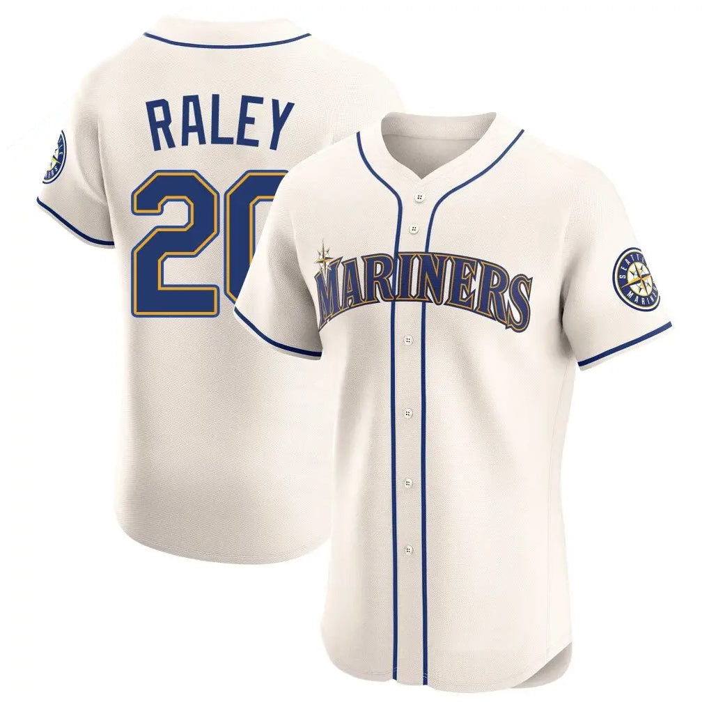 Johmsee S.Mariners #20 Luke Raley Player Cream Home Limited Elite Stitched Jerseys